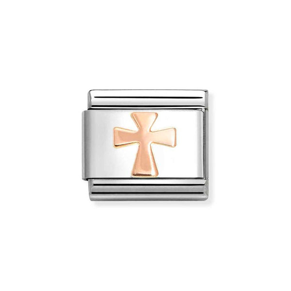 Nomination Classic Link Cross Charm in Rose Gold