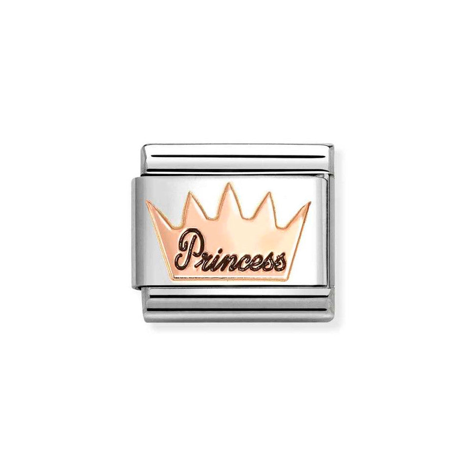 Nomination Classic Link Princess Crown Charm in Rose Gold