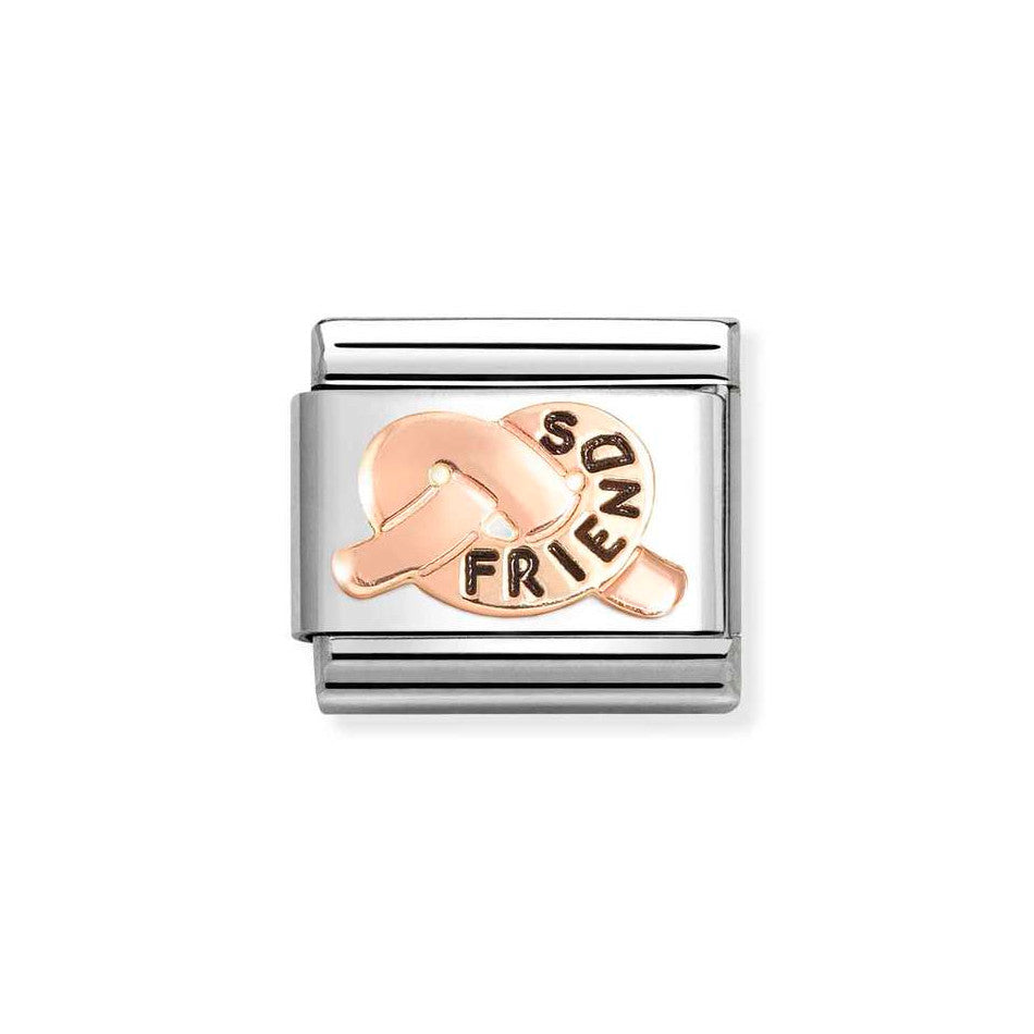 Nomination Classic Link Friends Promises Knot Charm in Rose Gold