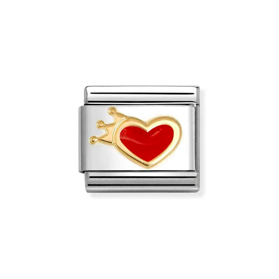 Nomination Classic Link Heart with Crown Charm in Gold