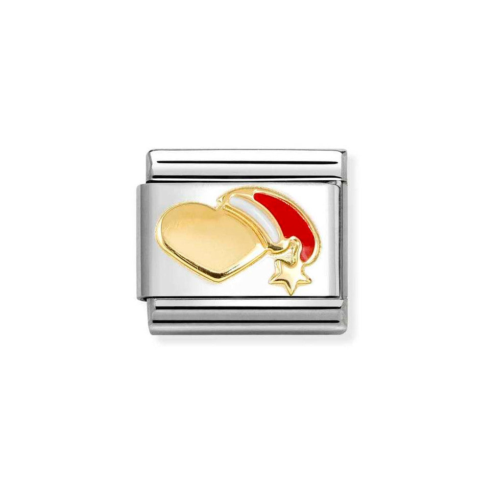 Nomination Classic Link Heart with Santa Hat Charm in Gold