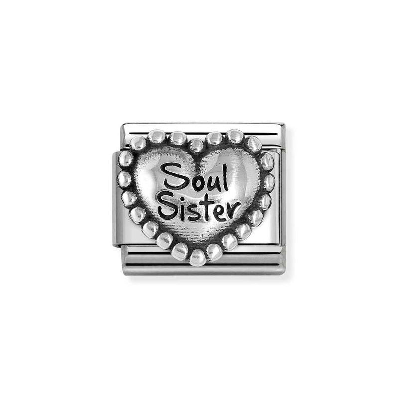 Nomination Classic Link Soul Sister Heart Charm in Silver Striacroft Jewellers