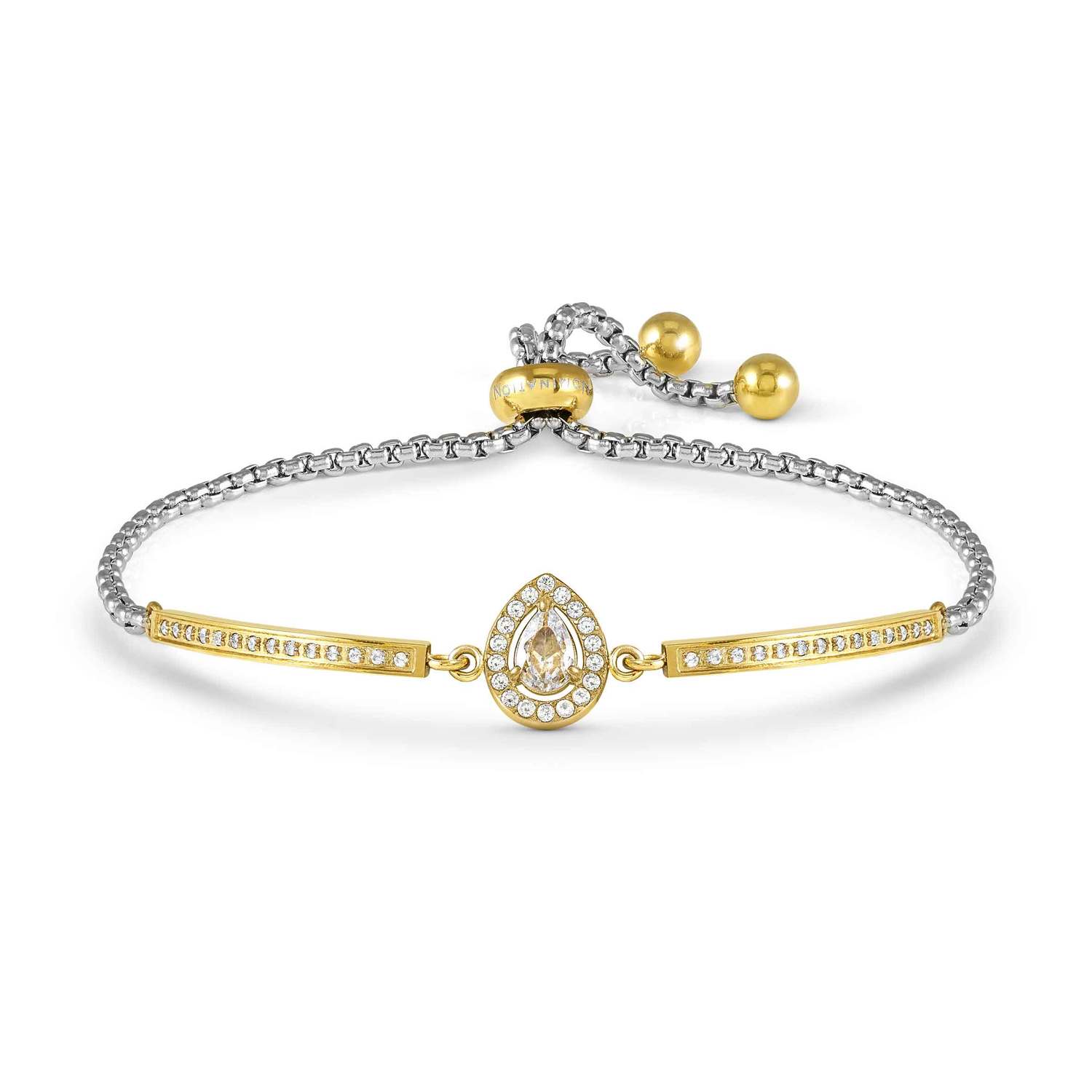 Nomination Royal Dream Collection Teardrop White Crystal & CZ Bracelet rich gold