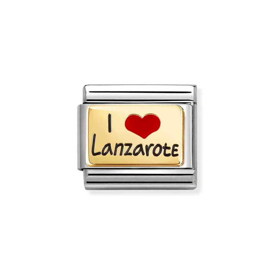 Nomination Classic Link I Love Lanzarote Charm in Gold