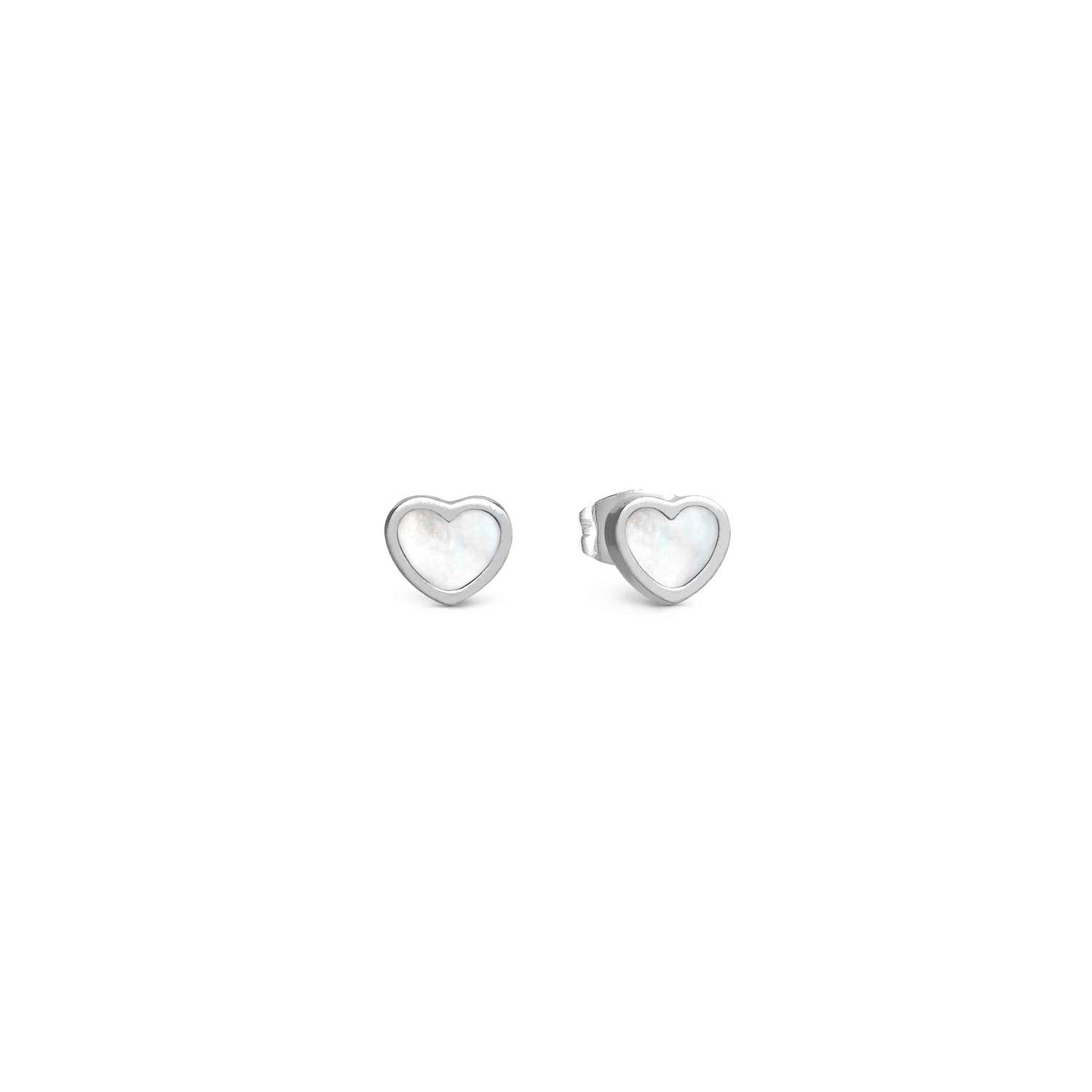 Nomination Emosfere Stainless Steel Heart Stud Earrings white