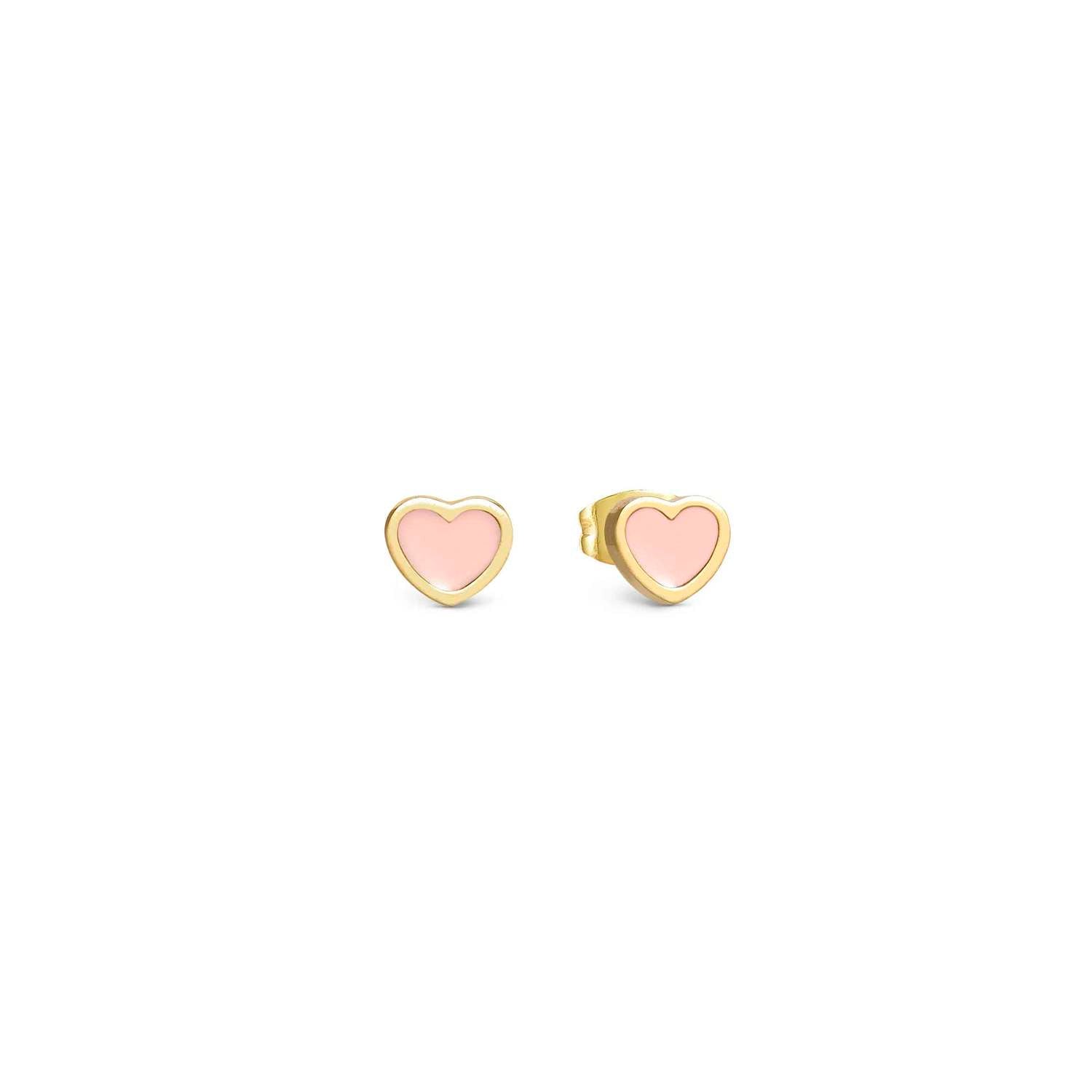 Nomination Emosfere Stainless Steel Heart Stud Earring Gold Finish pink