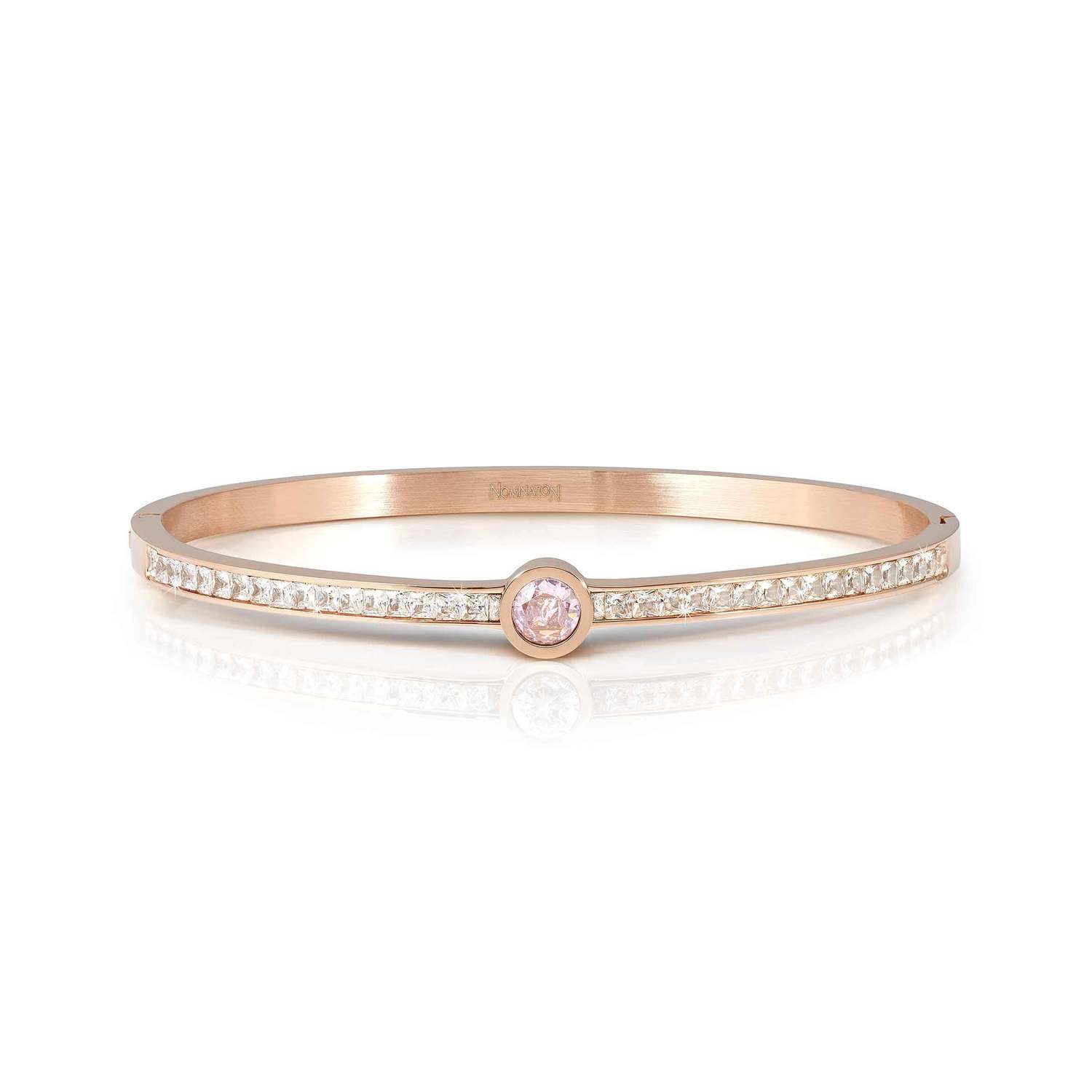 Nomination Pretty Bangles Rose Gold PVD with White & Coloured Stones pink