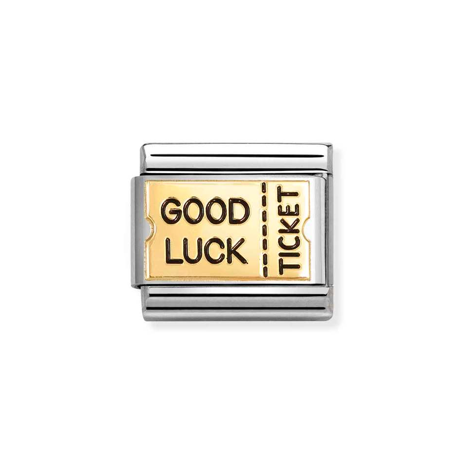 Nomination Classic Link Good Luck Ticket Charm in Gold