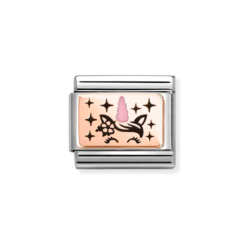 Nomination Classic Link Unicorn Horn Charm in Rose Gold