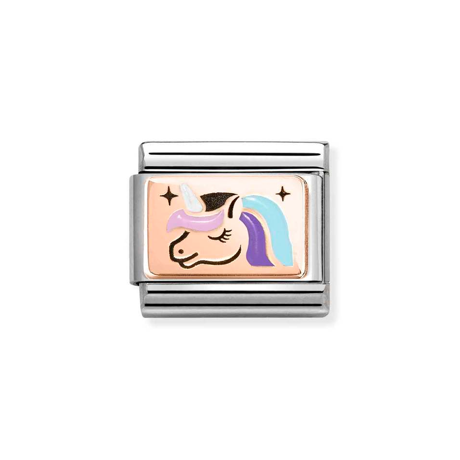 Nomination Classic Link Unicorn Charm in Rose Gold
