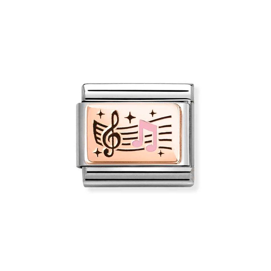 Nomination Classic Link Musical Notes Charm in Rose Gold