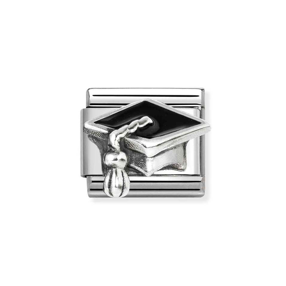 Nomination Classic Link Graduation Hat Charm in Silver