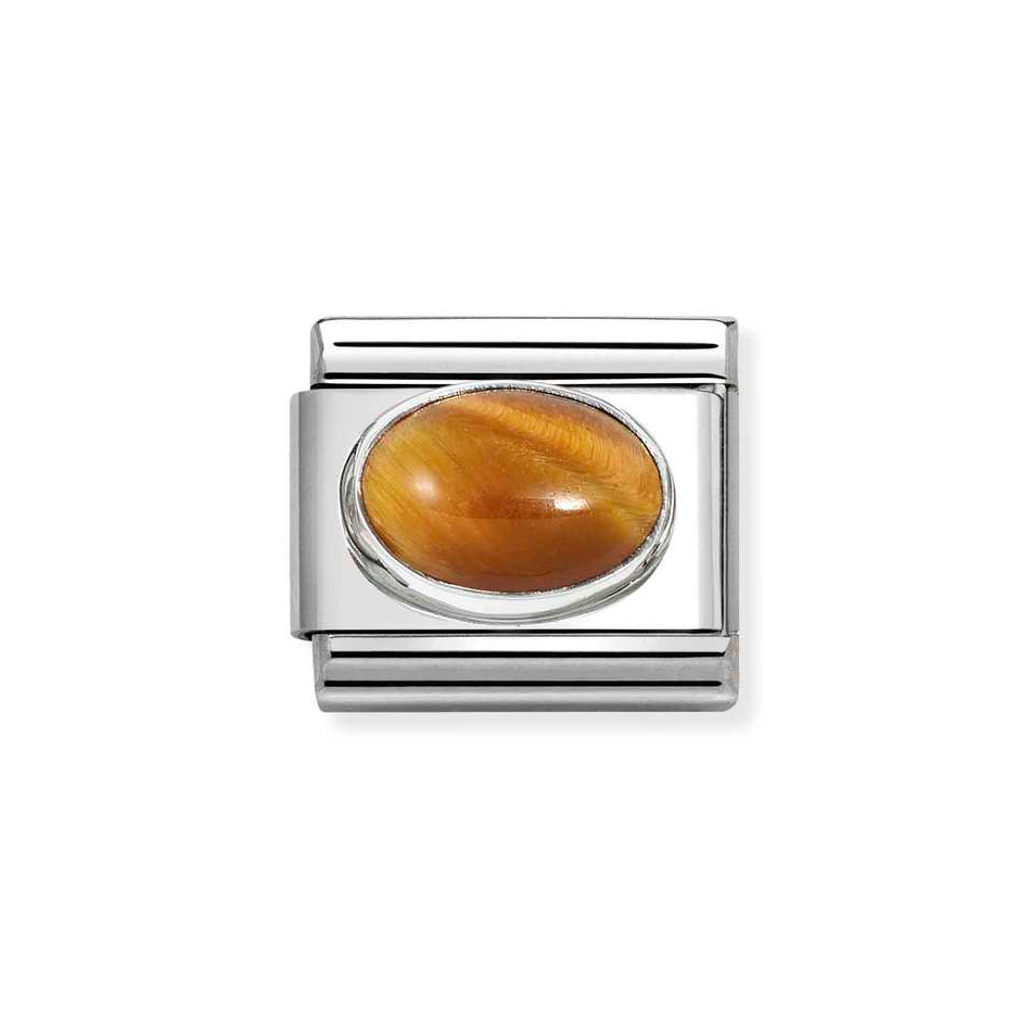 Nomination Classic Tigers Eye Stone Charm in Silver