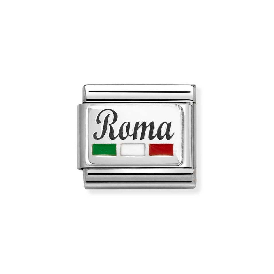 Nomination Classic Link Roma with Flag Charm in Silver