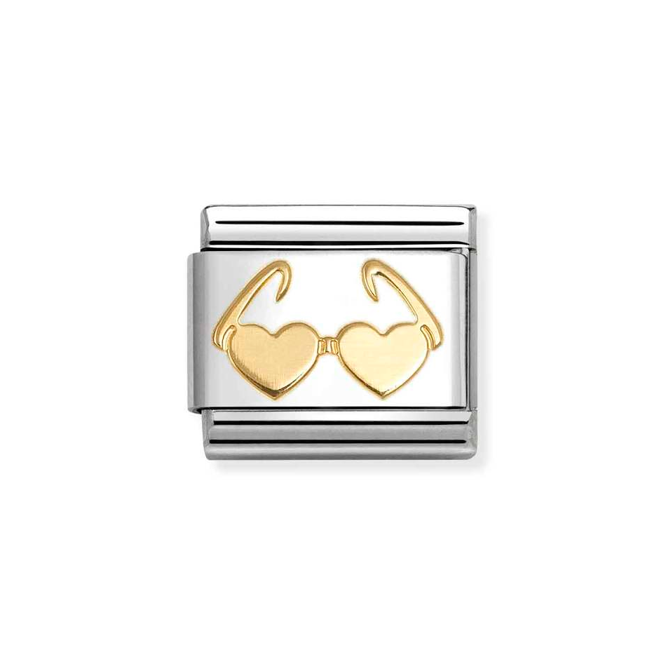 Nomination Classic Link Heart Glasses Charm in Gold

