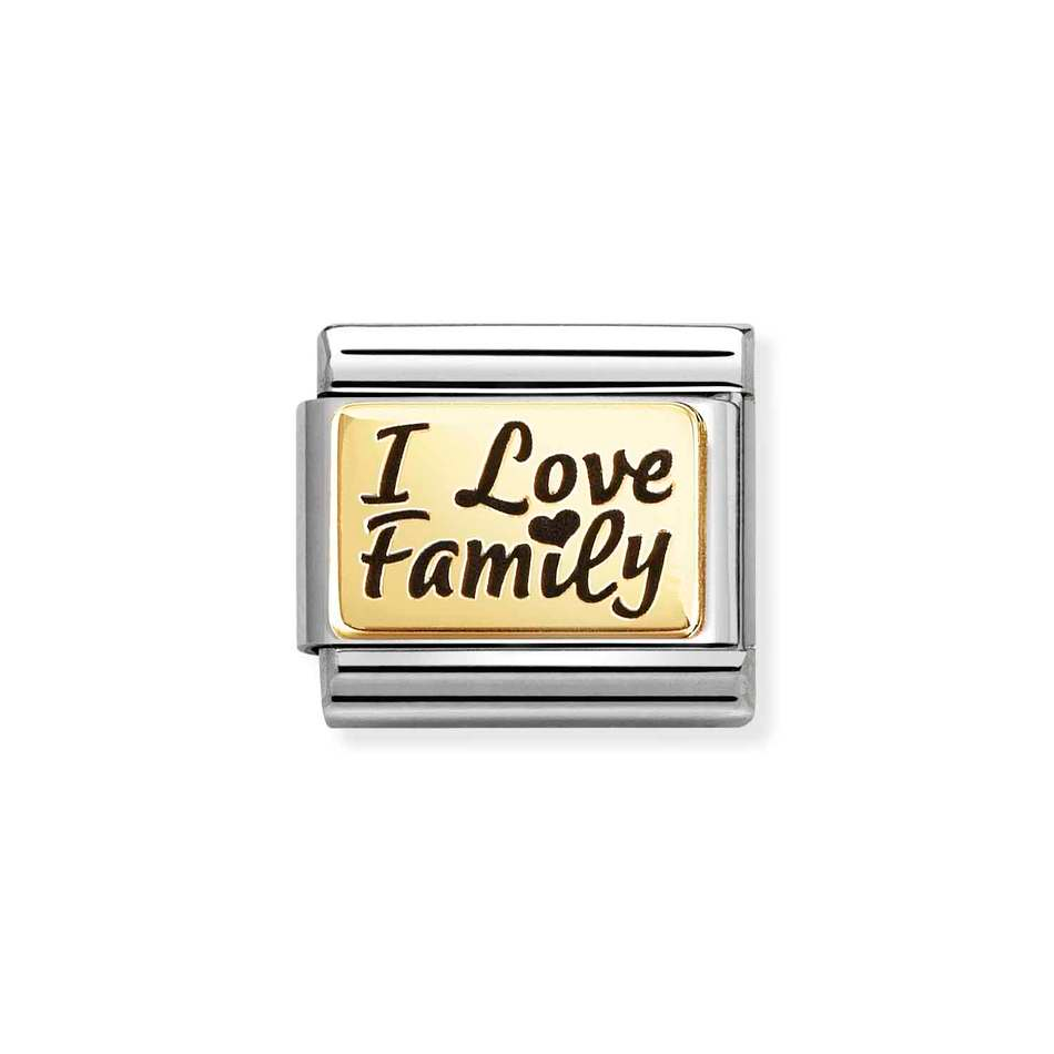 Nomination Classic I Love Family Charm in Gold