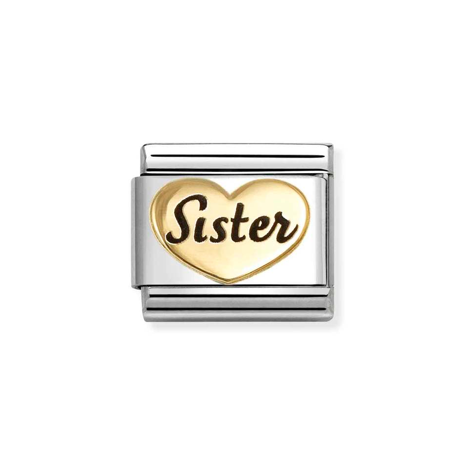 Nomination Classic Sister Heart Charm in Gold