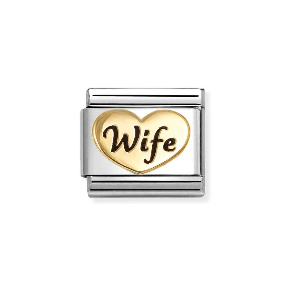 Nomination Classic Wife Heart Charm in Gold