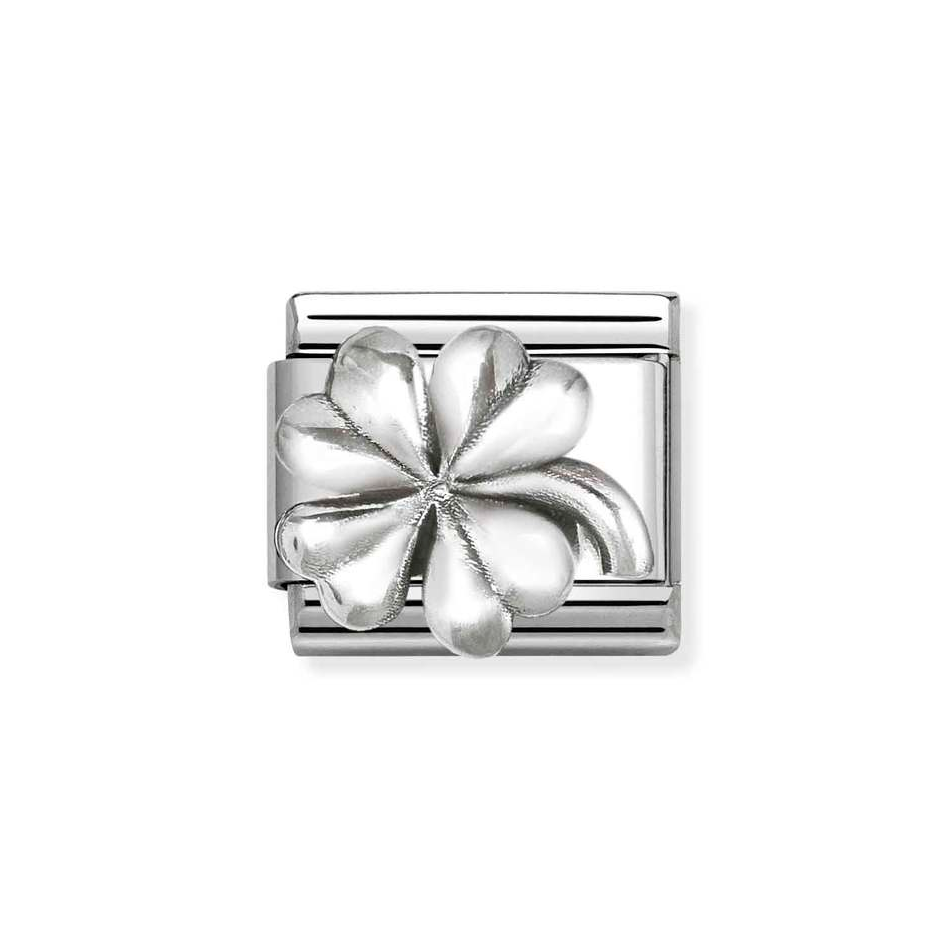 Nomination Classic Link Four Leaf Clover Charm in Silver