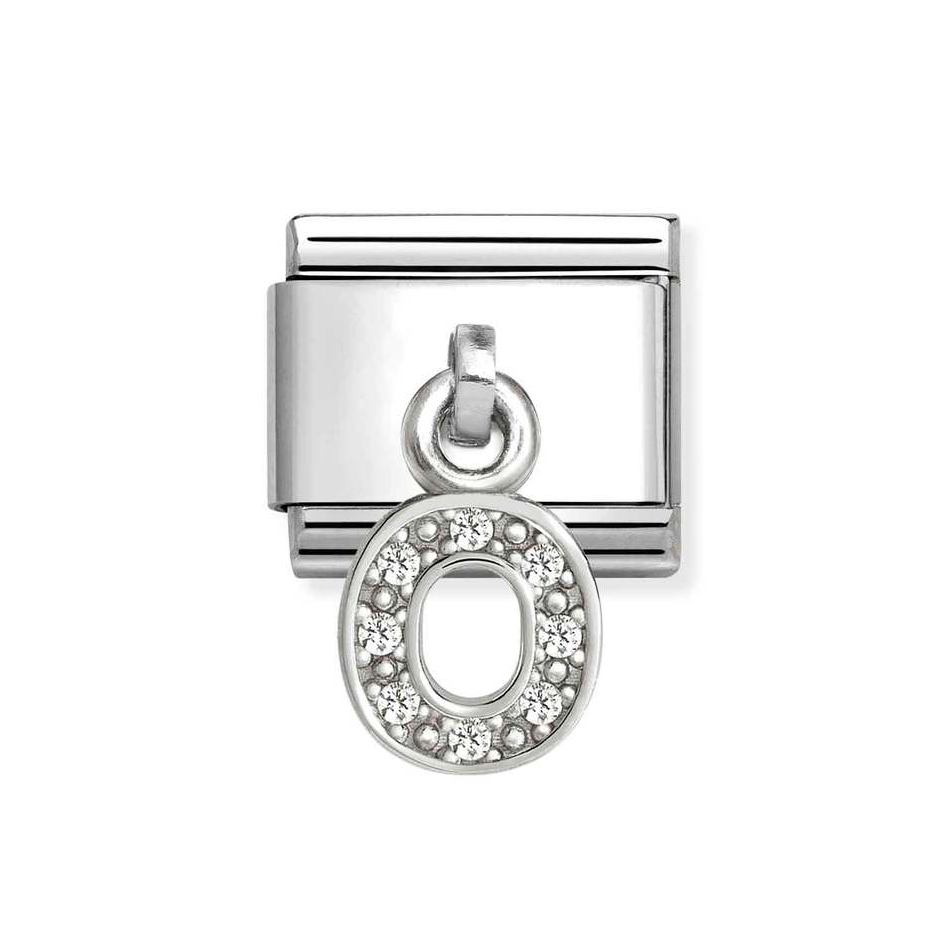 Nomination Classic Link Pendant CZ Letter O Charm in Silver