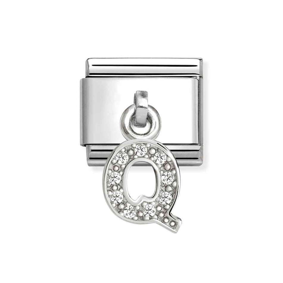 Nomination Classic Link Pendant CZ Letter Q Charm in Silver
