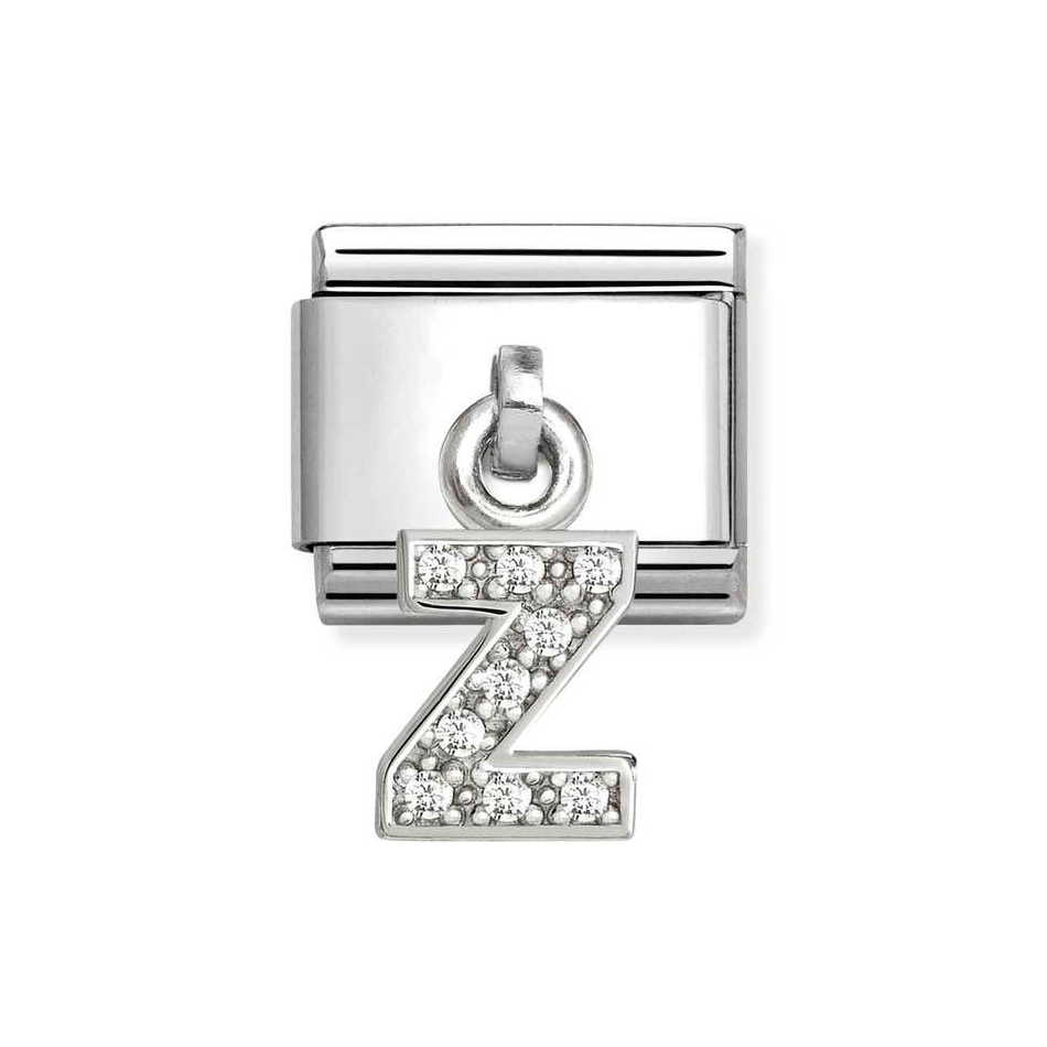 Nomination Classic Link Pendant CZ Letter Z Charm in Silver