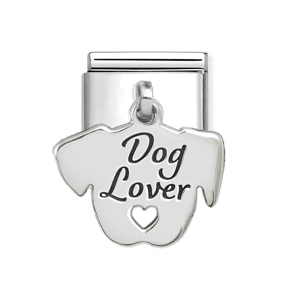 Nomination Classic Link Pendant Dog Lover Face Charm in Silver