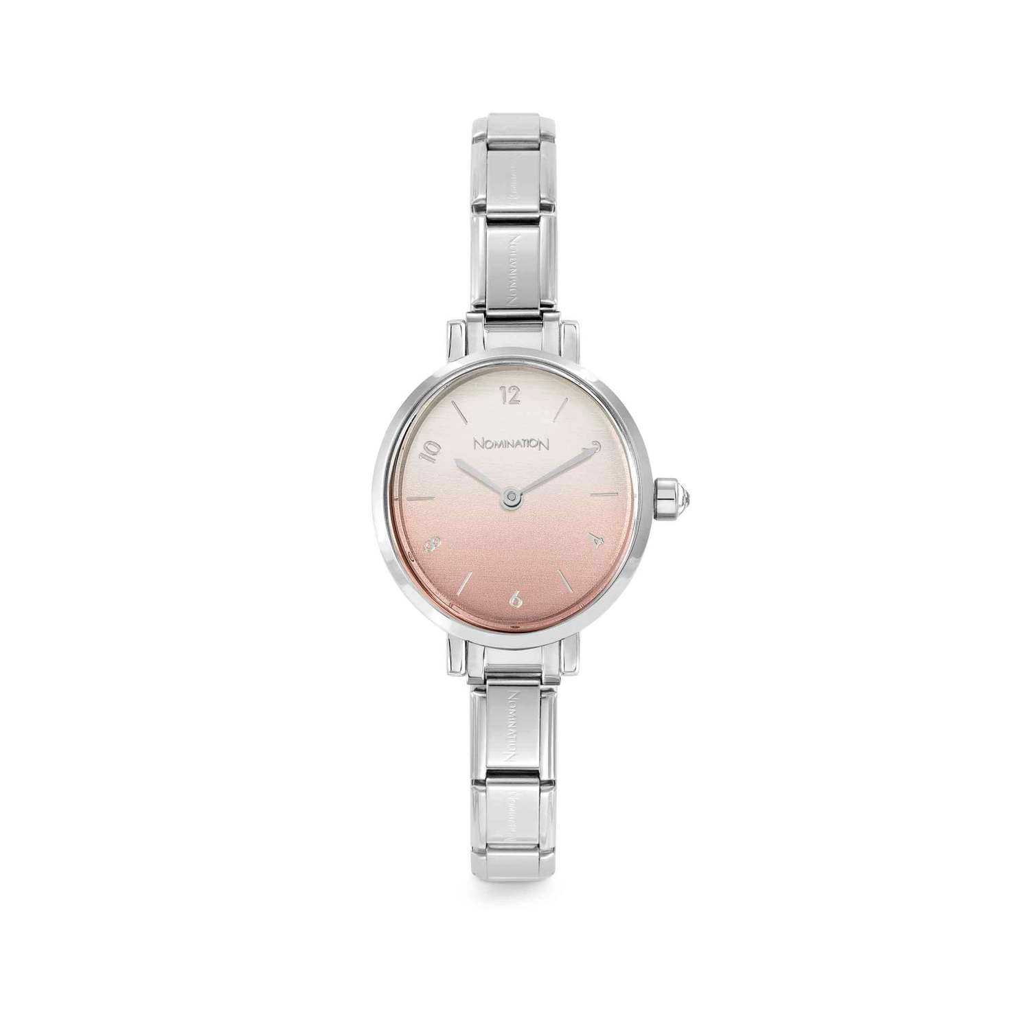 Nomination Paris Oval Watch Pink Sunray in Steel