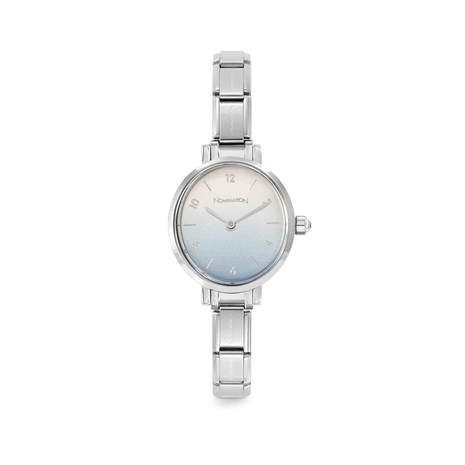 Nomination Paris Oval Watch Pastel Blue Sunray in Steel