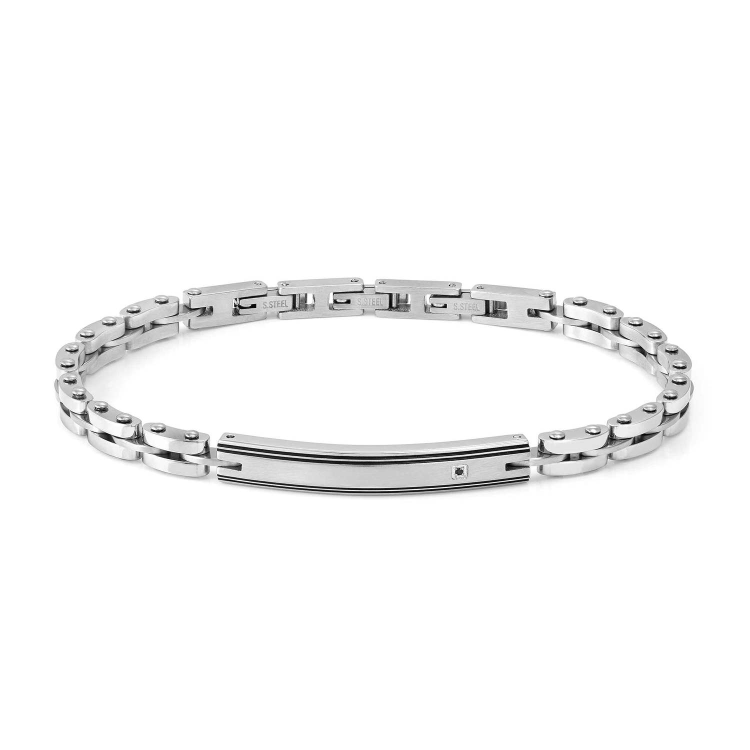 Nomination Strong Diamond Geometric Bracelet Black Plate