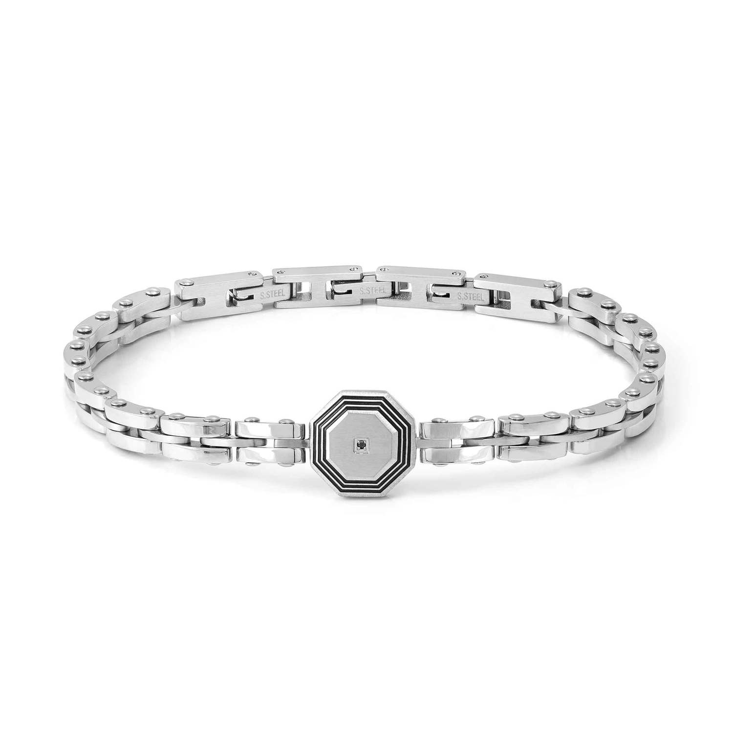 Nomination Strong Diamond Geometric Bracelet Octagon black diamond
