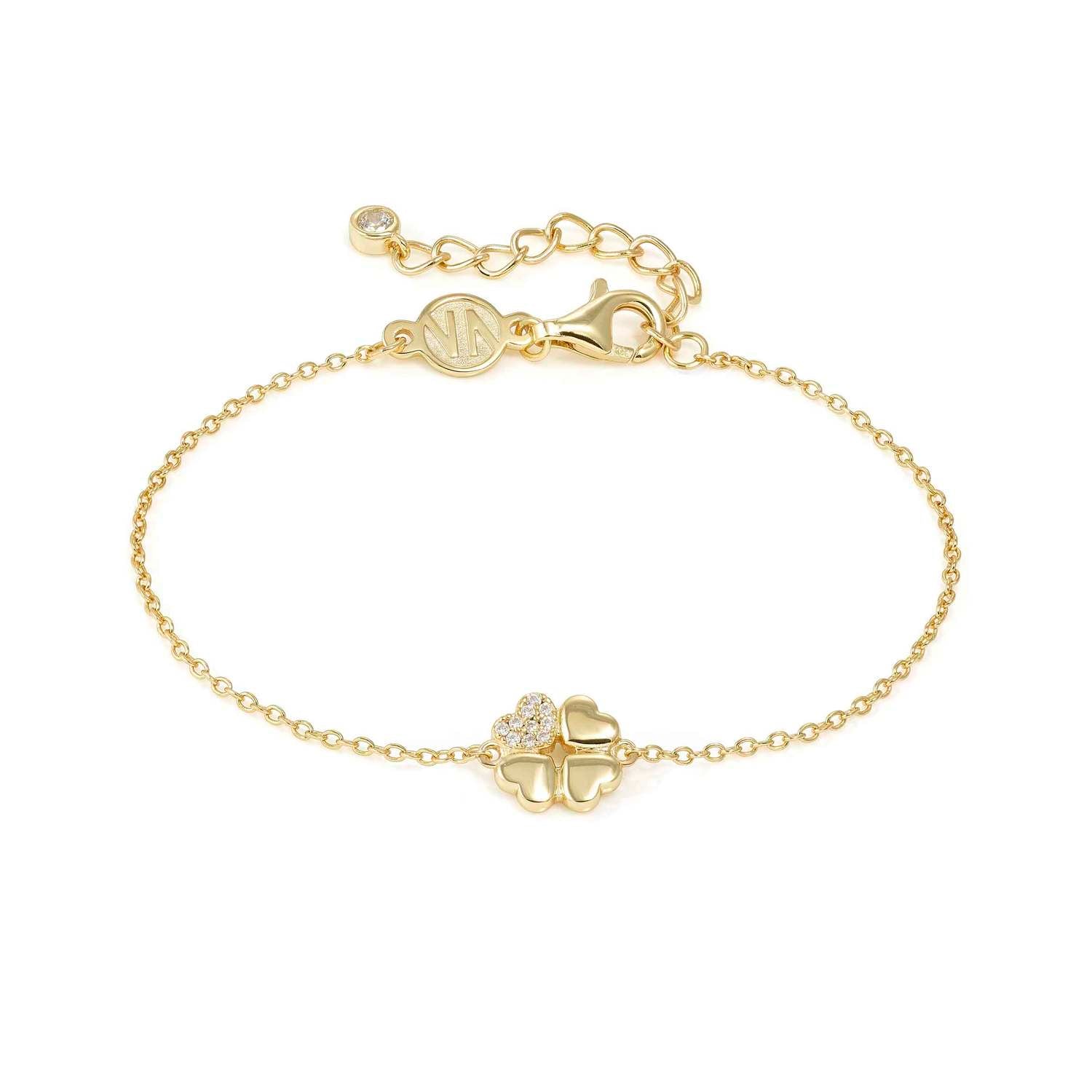 Nomination Petite Sparkle Four Leaf Clover Bracelet gold finish
