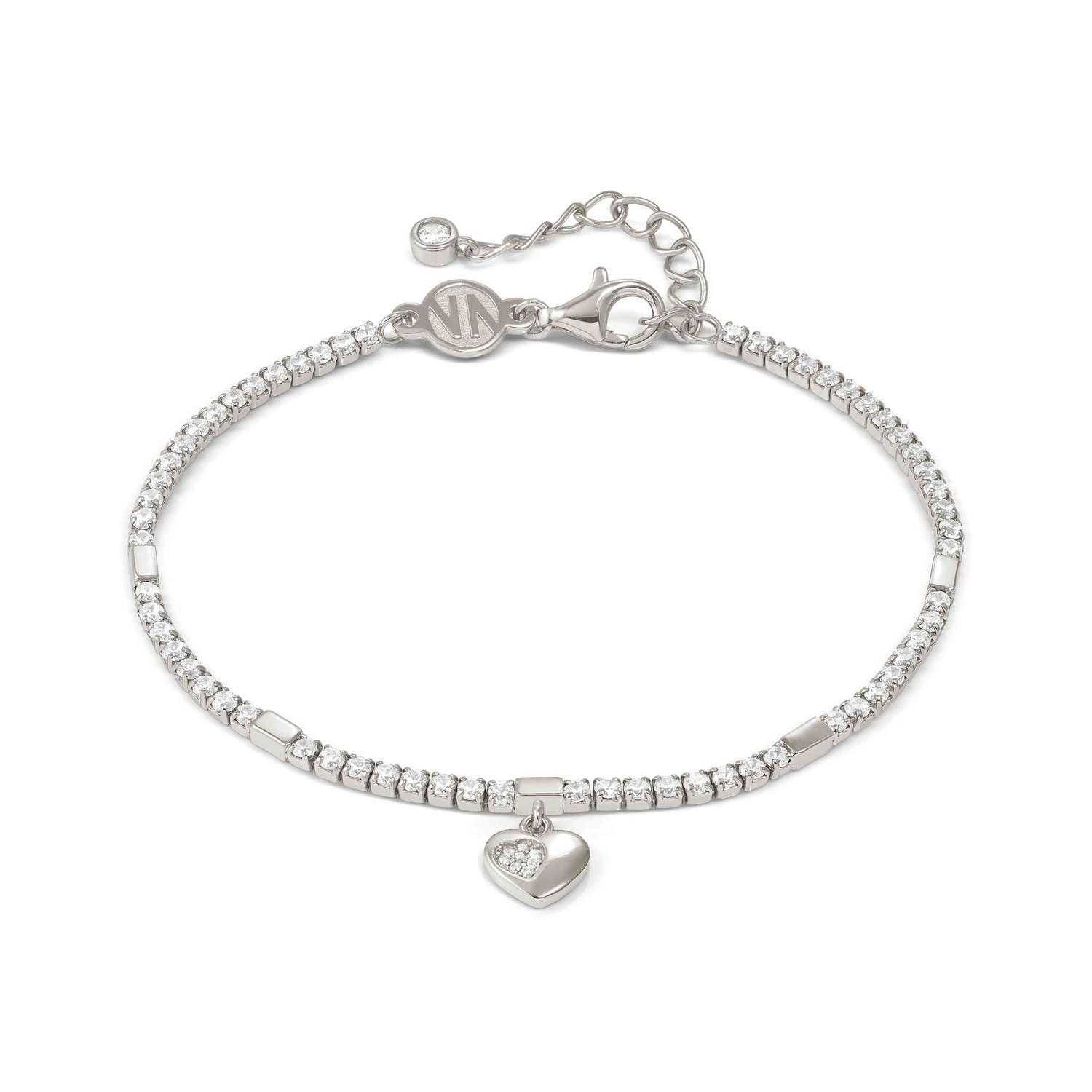 Nomination Petit Sparkle Tennis Bracelet Heart Pendant silver