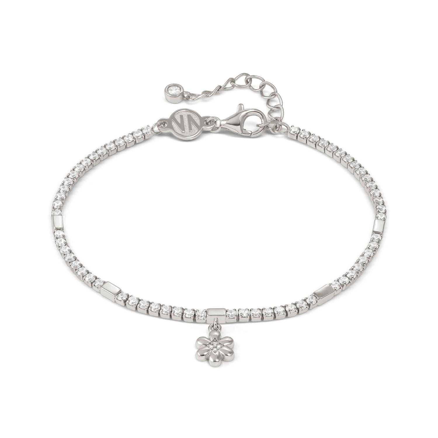 Nomination Petit Sparkle Tennis Bracelet Flower Pendant silver