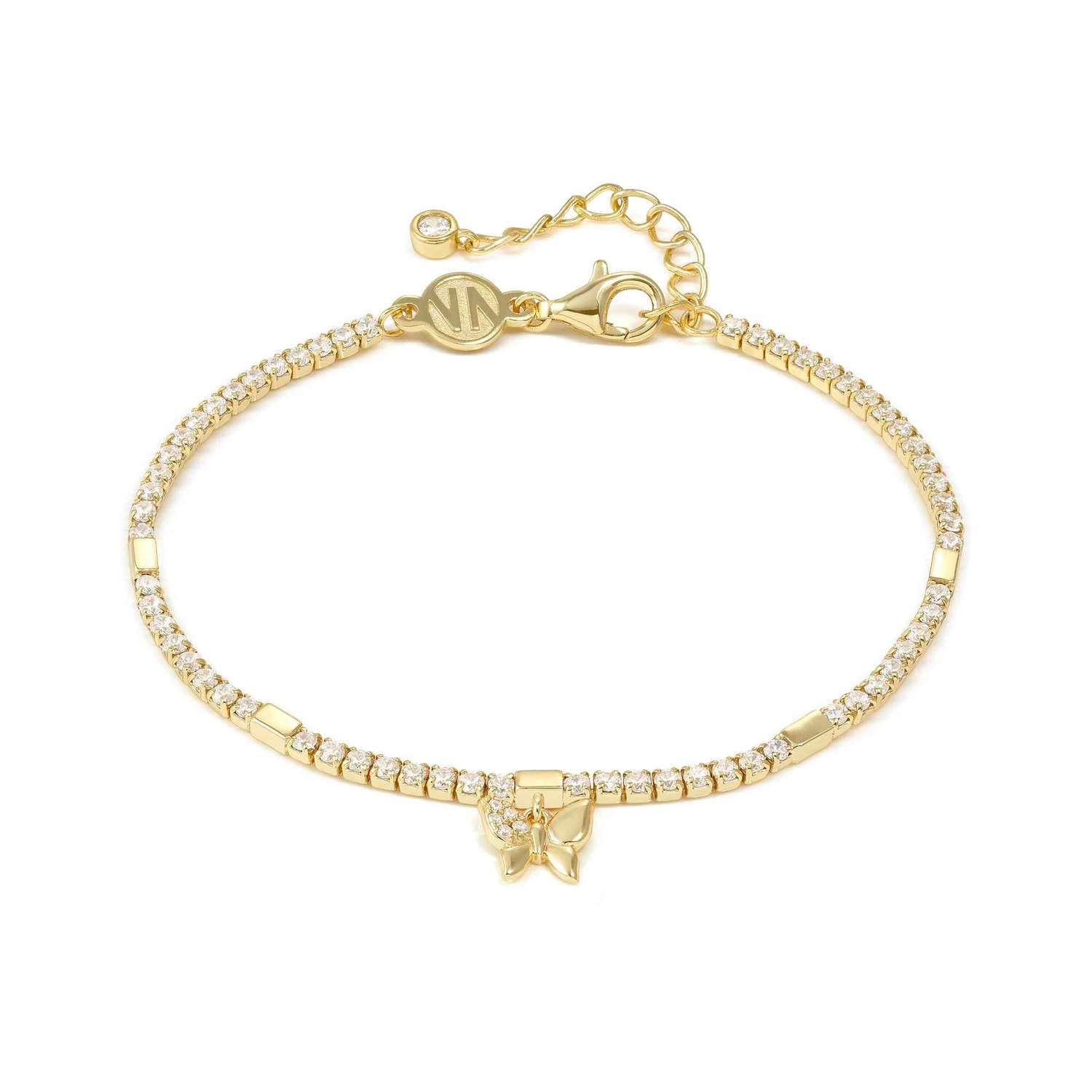 Nomination Petit Sparkle Tennis Bracelet Butterfly Pendant gold finish