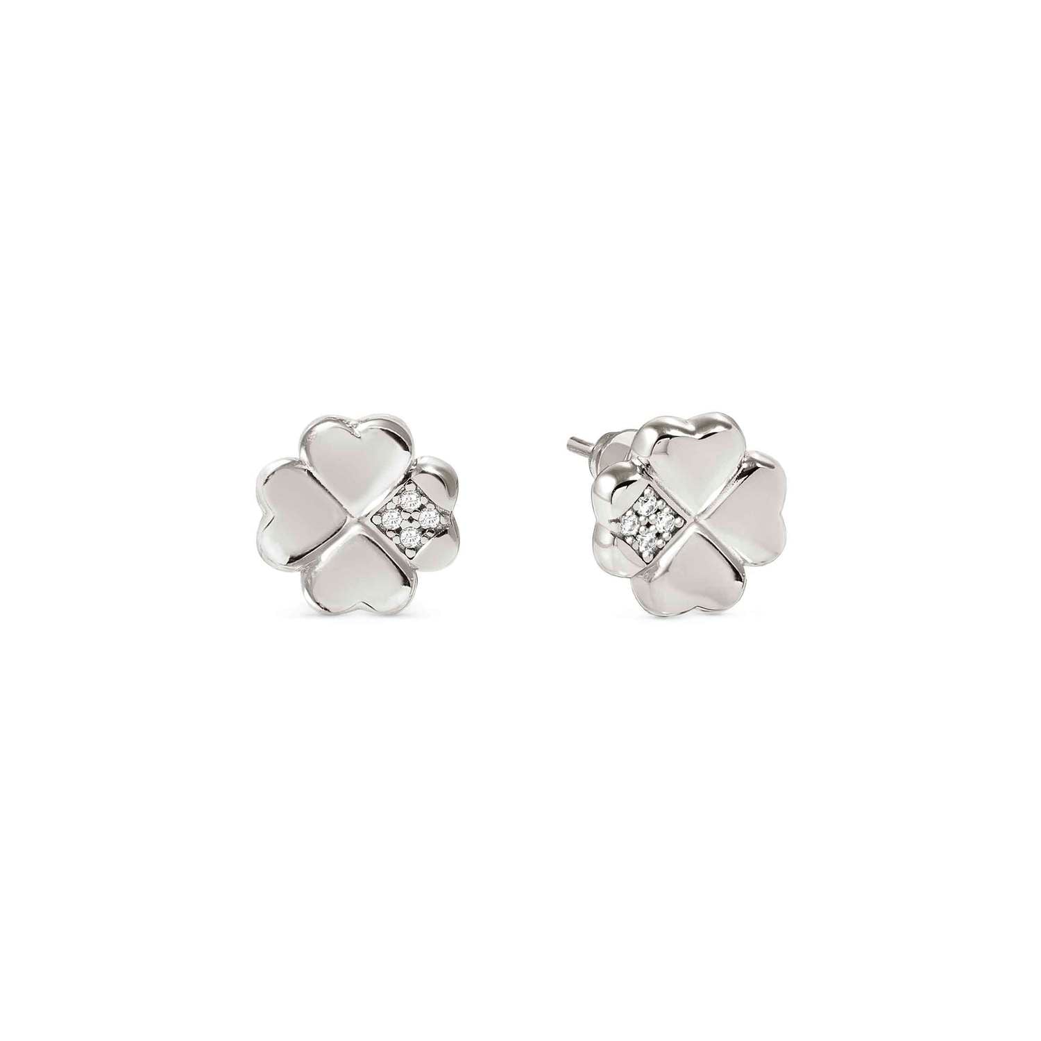 Nomination Petit Sparkle Butterfly Four Leaf Clover Stud Earrings silver