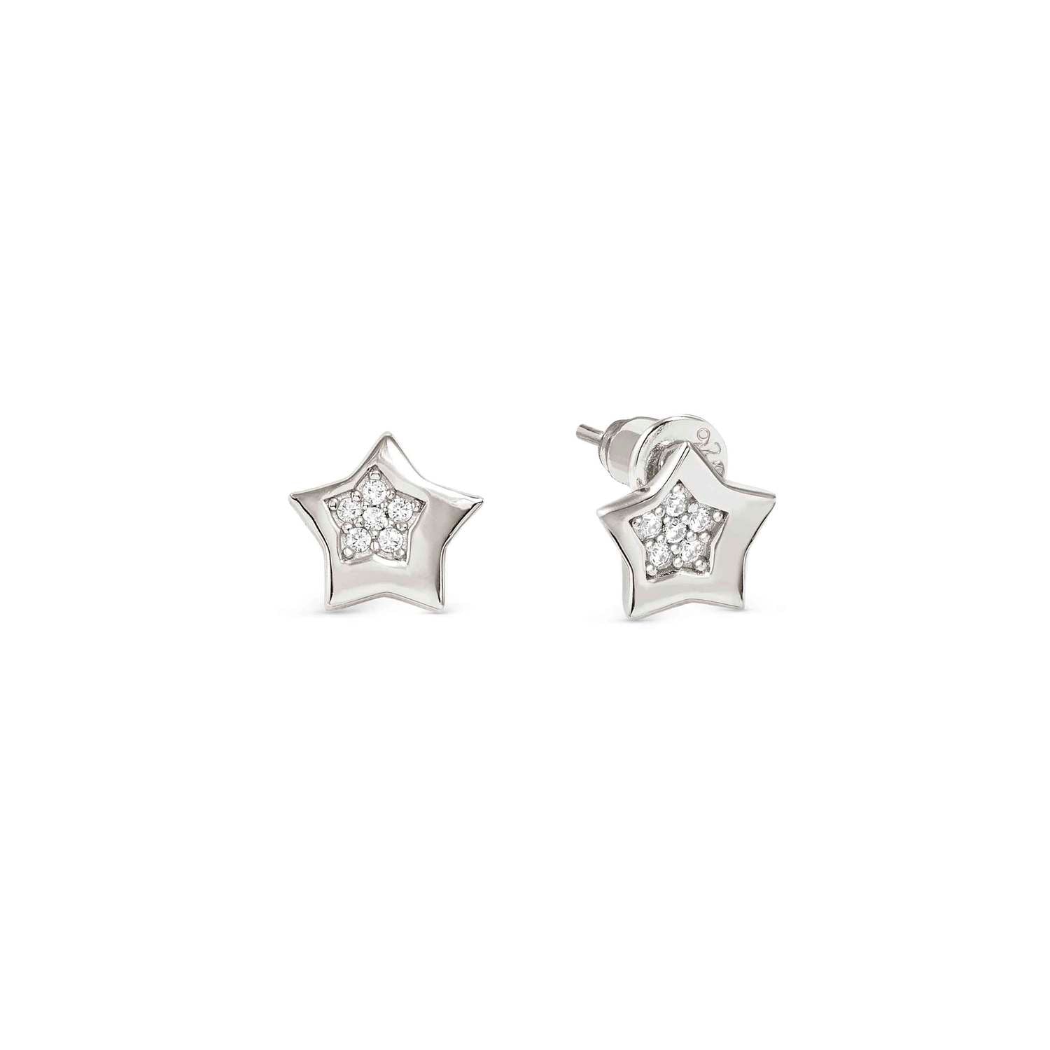 Nomination Petit Sparkle Butterfly Star Stud Earrings silver