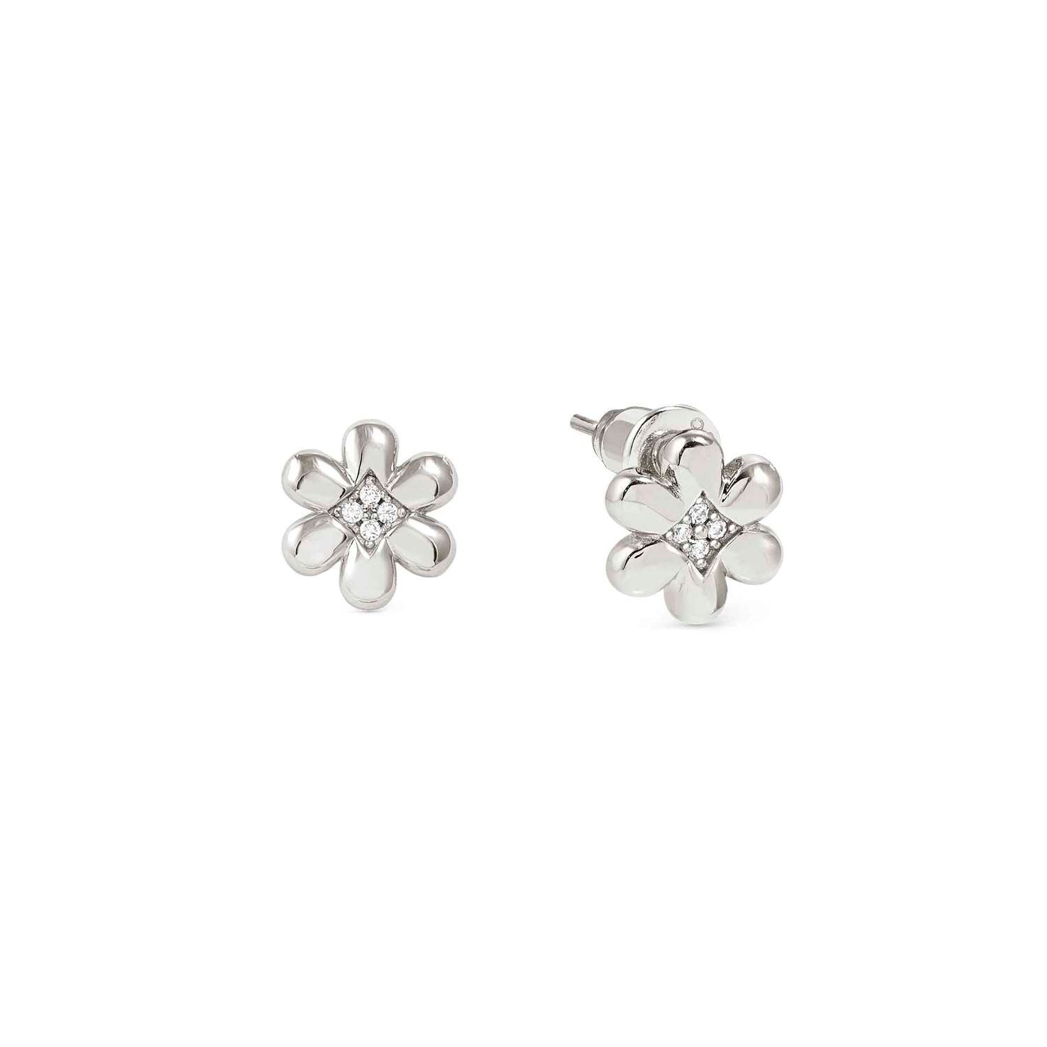 Nomination Petit Sparkle Flower Stud Earrings silver