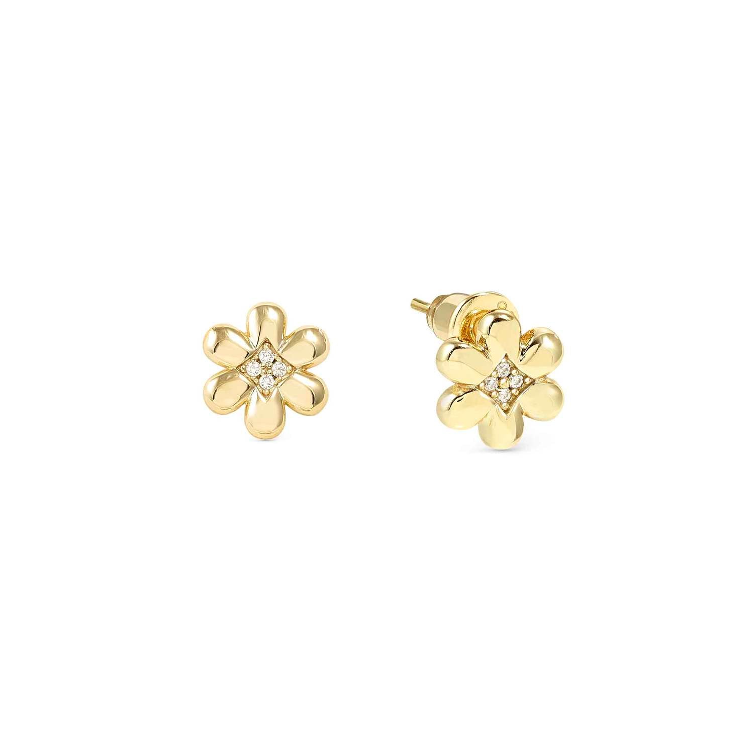 Nomination Petit Sparkle Flower Stud Earrings gold finish
