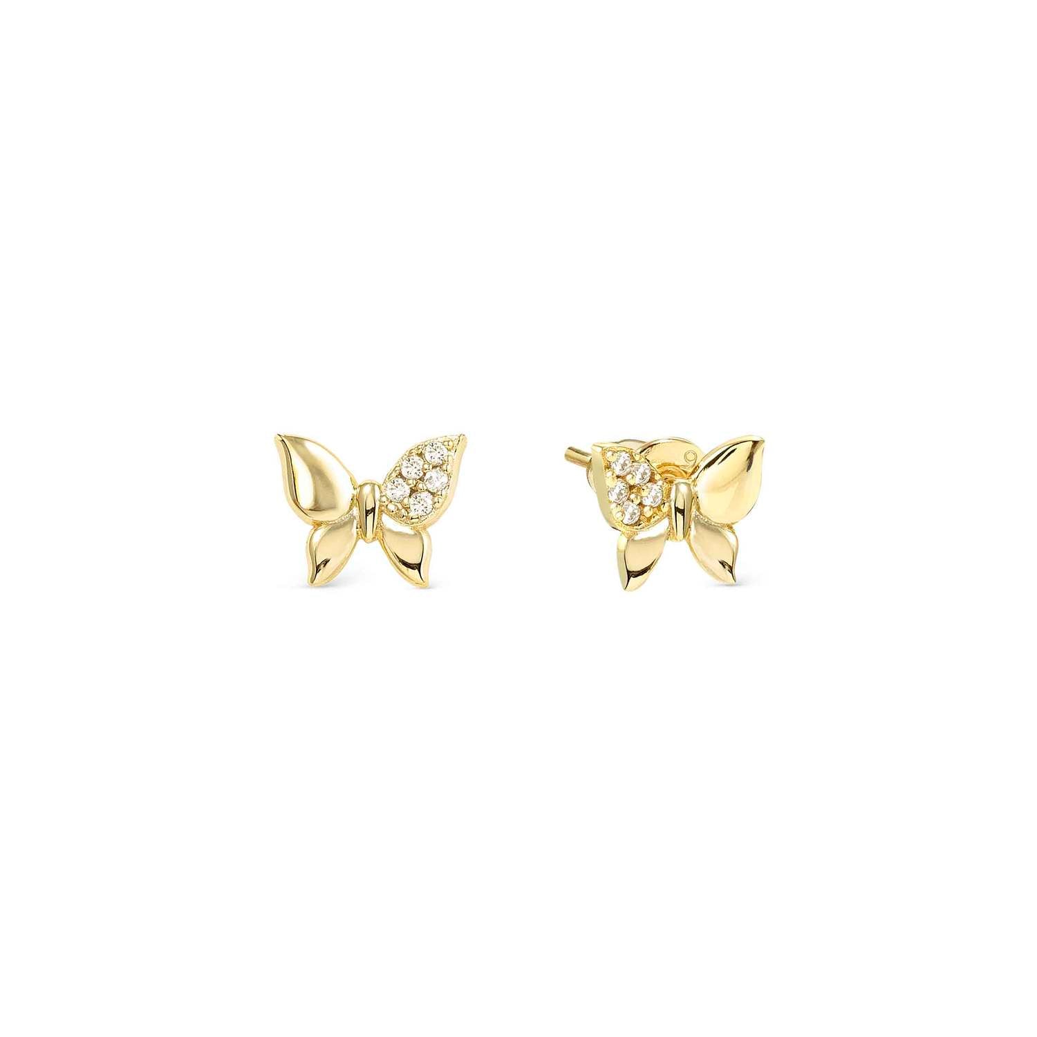 Nomination Petit Sparkle Butterfly Stud Earrings gold finish