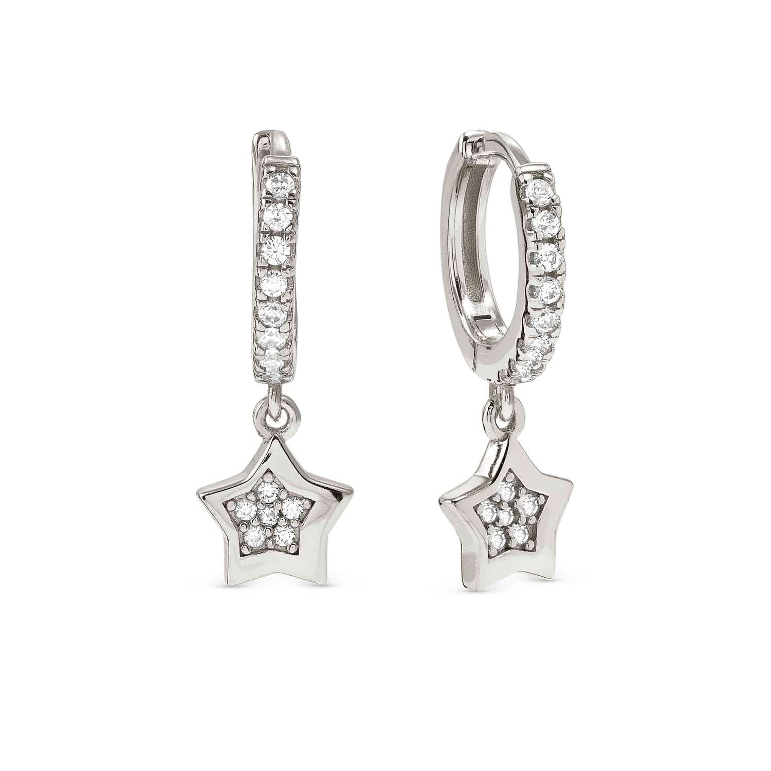 Nomination Petit Sparkle Star Hoop Earrings silver