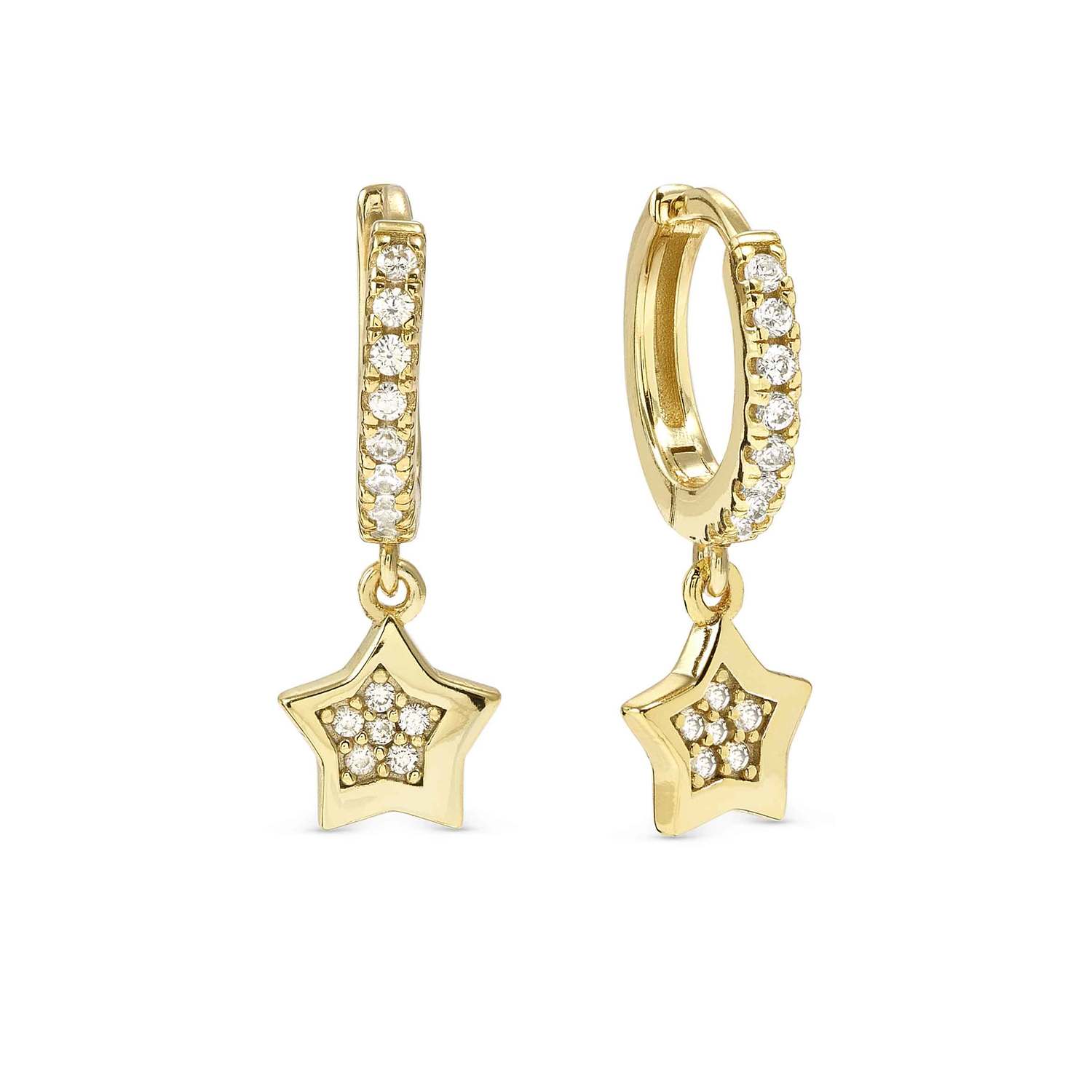 Nomination Petit Sparkle Star Hoop Earrings  gold finish