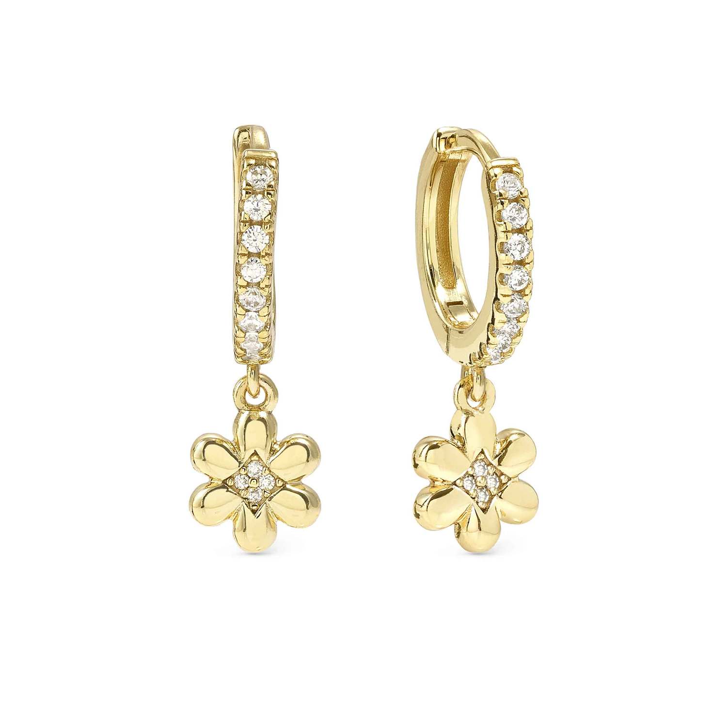 Nomination Petit Sparkle Flower Hoop Earrings gold finish