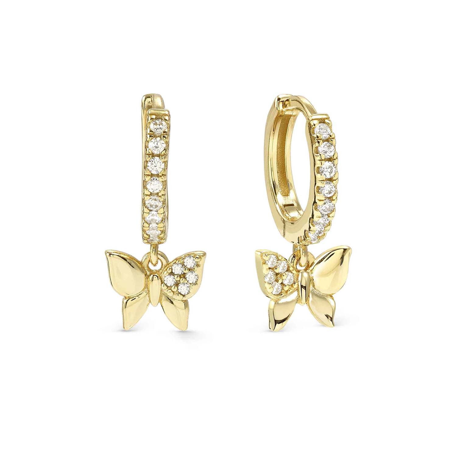 Nomination Petit Sparkle Butterfly Hoop Earrings gold finish