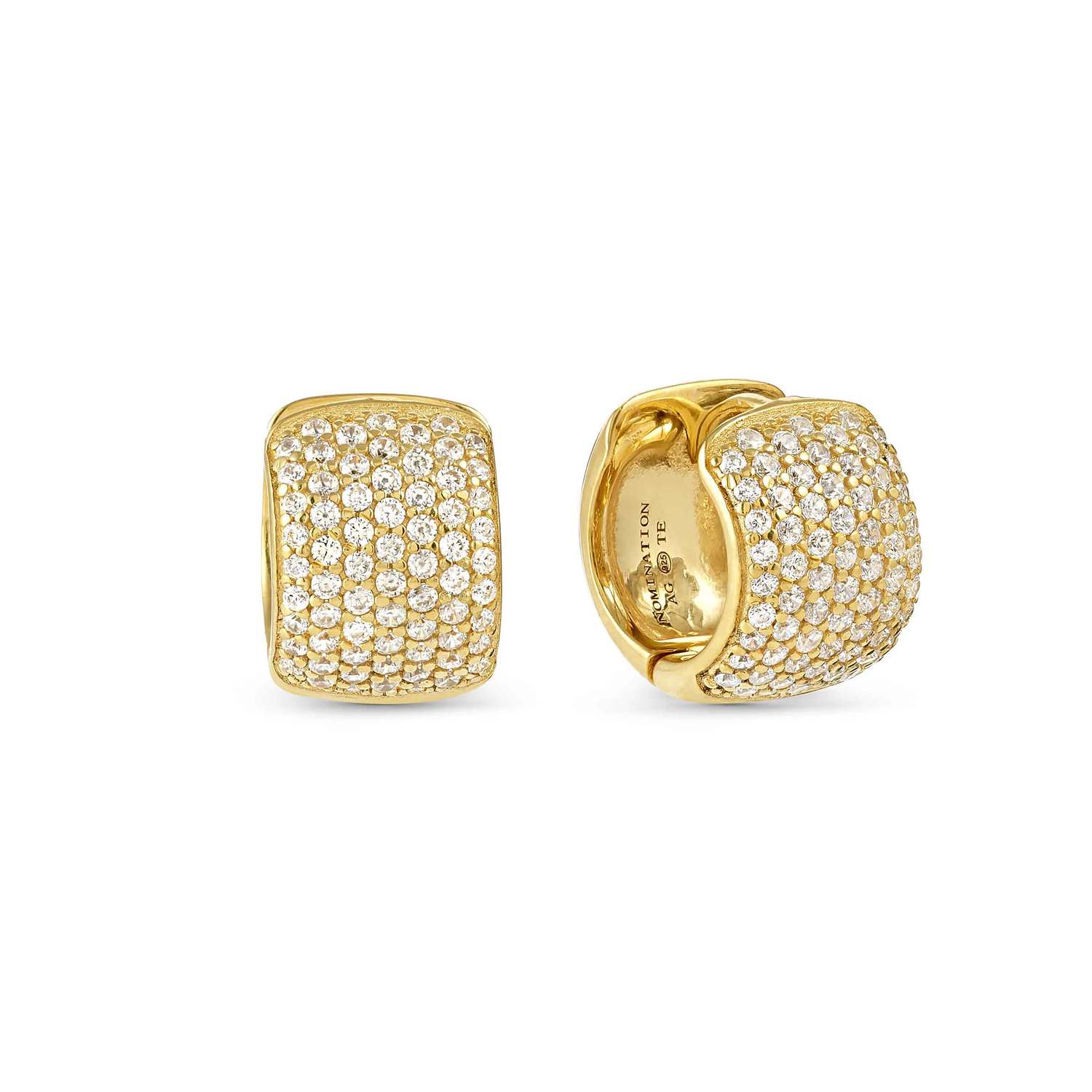 Nomination Enigmatic Shine Huggie Hoop Earrings gold finish