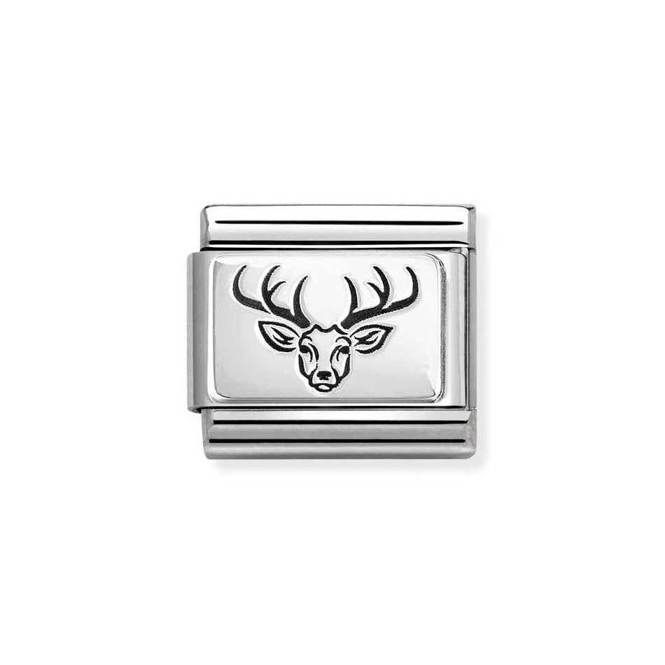Nomination Classic Link Stag Head Charm in Silver