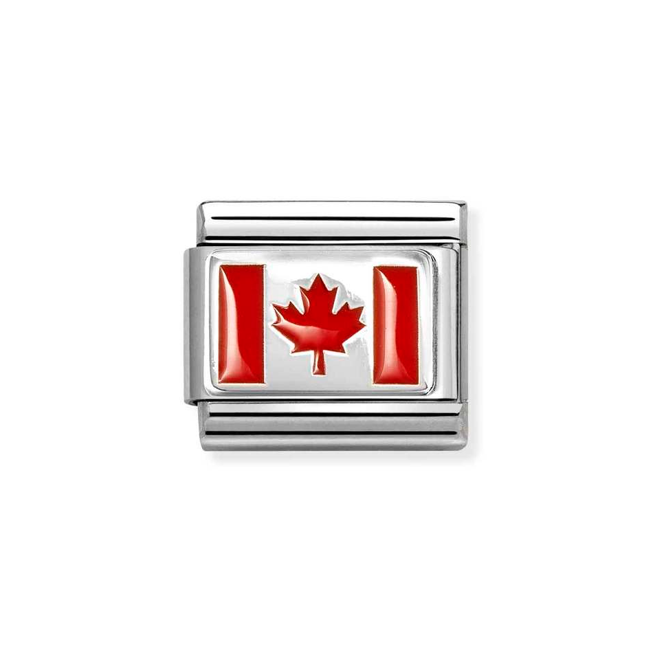 Nomination Classic Link Canada Flag Charm in Silver