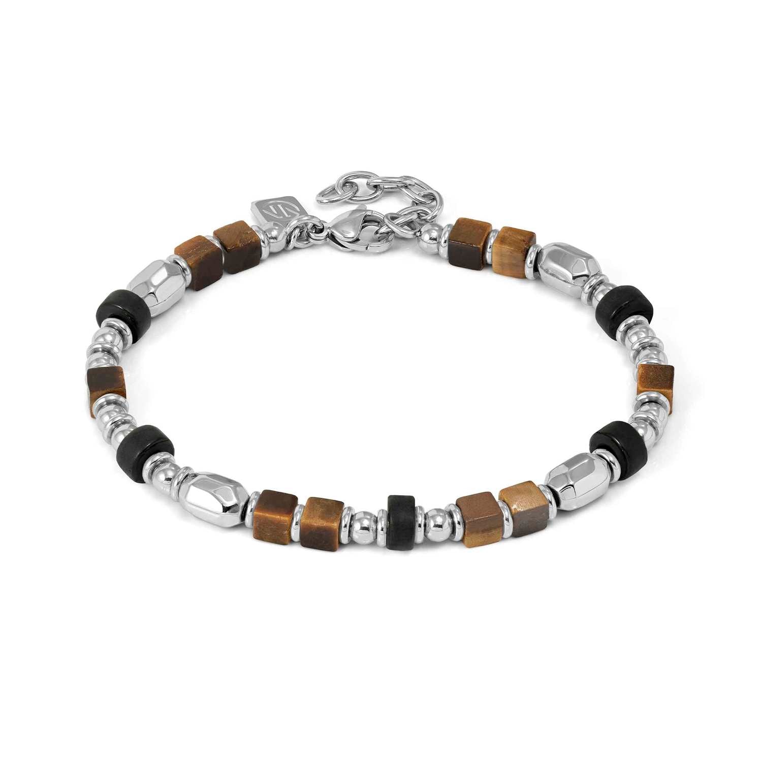 Nomination InstinctStyle Infinity Edition Wide Bracelet Tigers Eye & Black Agate
