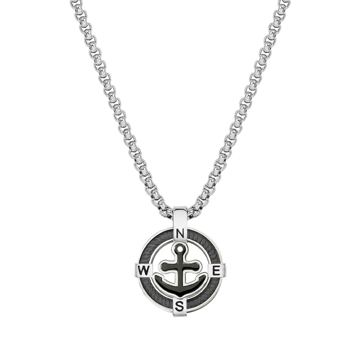 Nomination ManVision Anchor Compass Necklace black