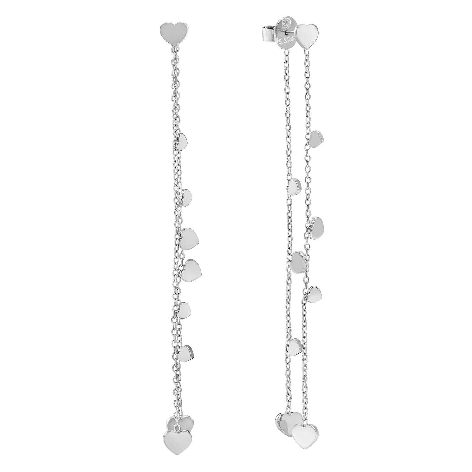 Nomination Ritmatika Stainless Steel Long Hearts Drop Earrings